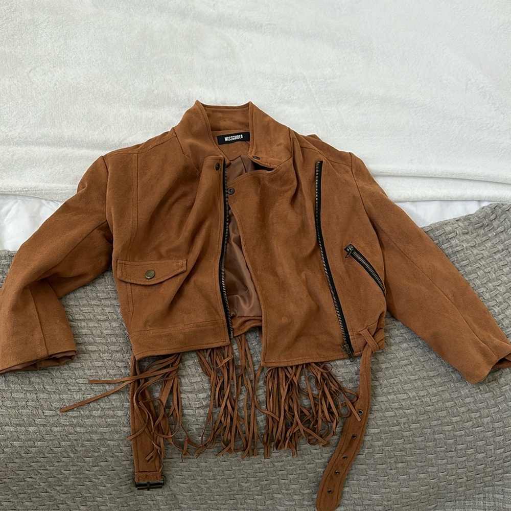 Missguided Cropped Suede Jacket - image 1